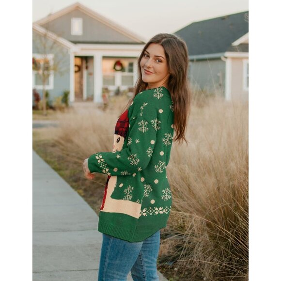 Women Christmas Sweater Graphic Print Oversized Pullover Picture 157 Loose Top - Picture 4 of 4